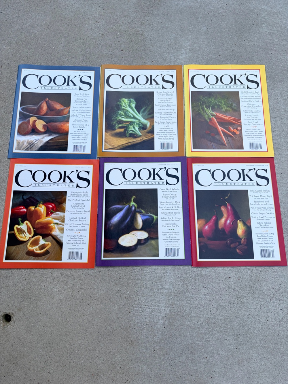 2010 Cook’s illustrated collection- 6 issues